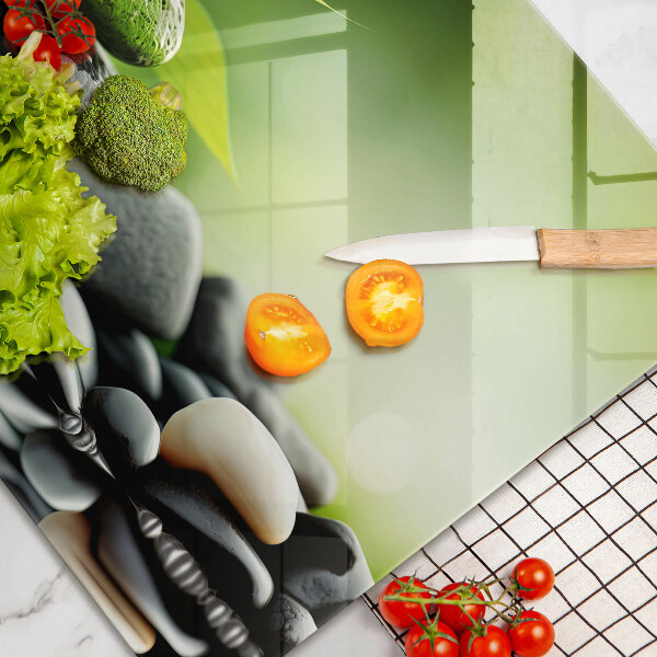 Tűzhelyvédő üveglap Zen bambusz kövek