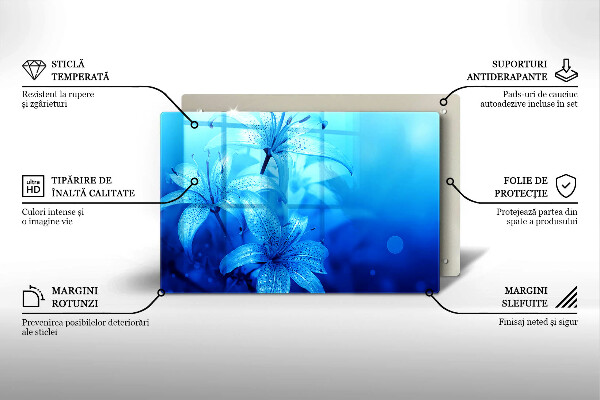 Tűzhelyvédő Kék virágok