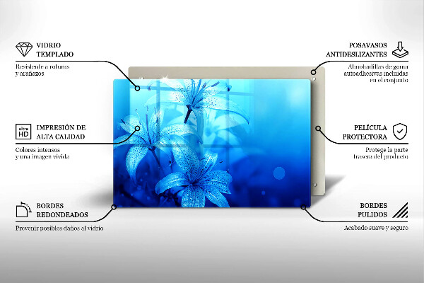 Tűzhelyvédő Kék virágok