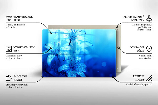 Tűzhelyvédő Kék virágok