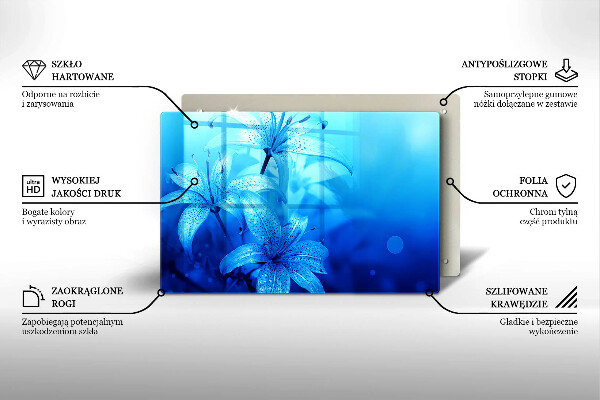 Tűzhelyvédő Kék virágok