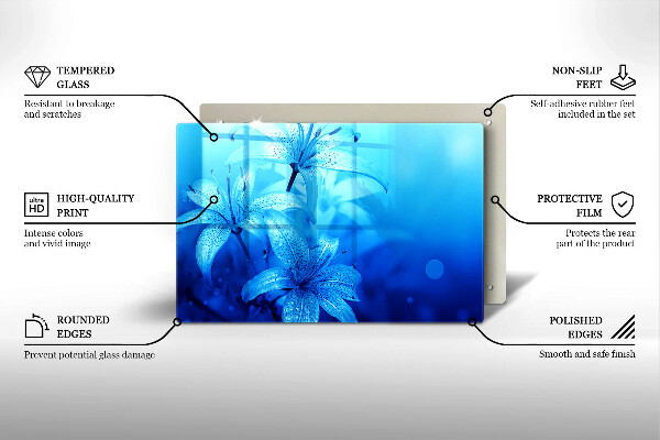 Tűzhelyvédő Kék virágok