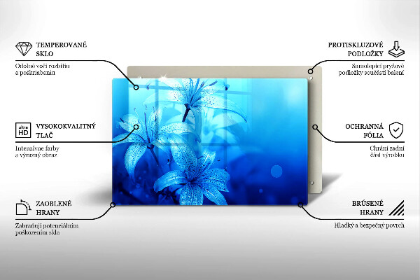 Tűzhelyvédő Kék virágok