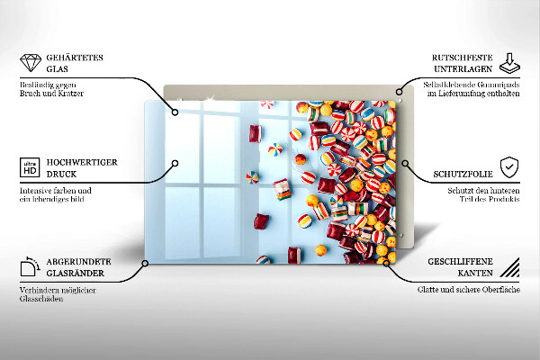 Tűzhelyvédő Színes cukorkák