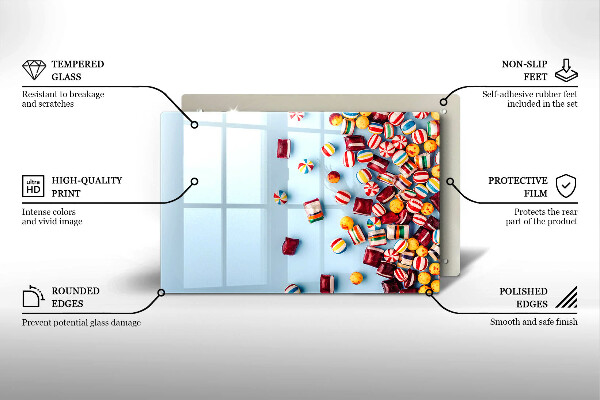 Tűzhelyvédő Színes cukorkák
