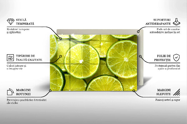 Tűzhelyvédő Lime szeletek