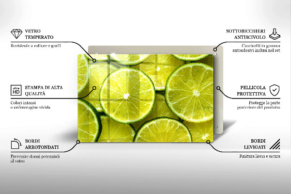 Tűzhelyvédő Lime szeletek