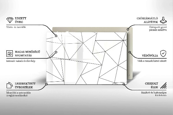Tűzhelyvédő Fehér háromszögek