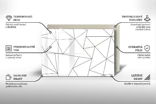 Tűzhelyvédő Fehér háromszögek