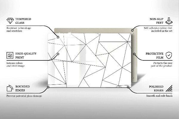 Tűzhelyvédő Fehér háromszögek