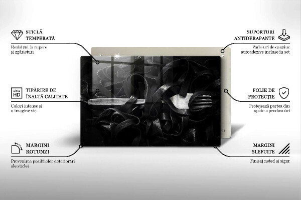 Tűzhelyvédő Fekete Tagliatelle tészta