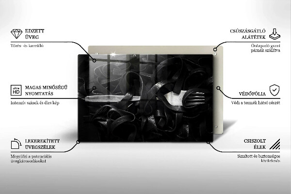 Tűzhelyvédő Fekete Tagliatelle tészta