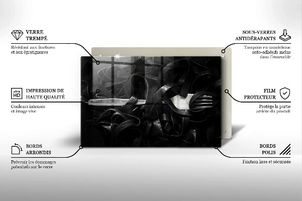 Tűzhelyvédő Fekete Tagliatelle tészta