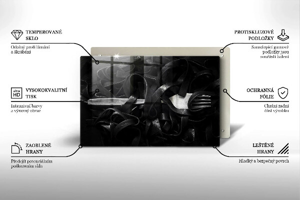 Tűzhelyvédő Fekete Tagliatelle tészta