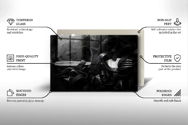 Tűzhelyvédő Fekete Tagliatelle tészta