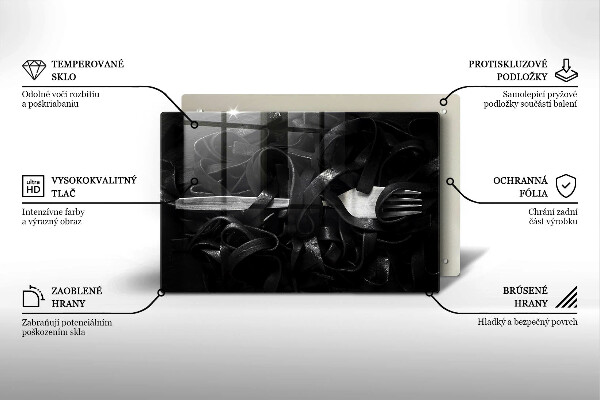 Tűzhelyvédő Fekete Tagliatelle tészta