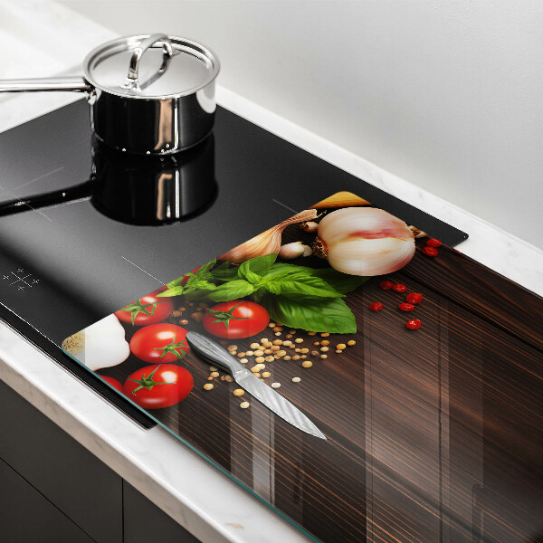 Tűzhelyvédő Zöldségek az asztalon