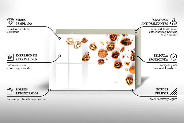 Tűzhelyvédő Dió fehér alapon