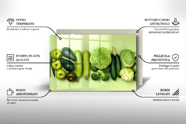 Tűzhelyvédő Zöld gyümölcsök és zöldségek