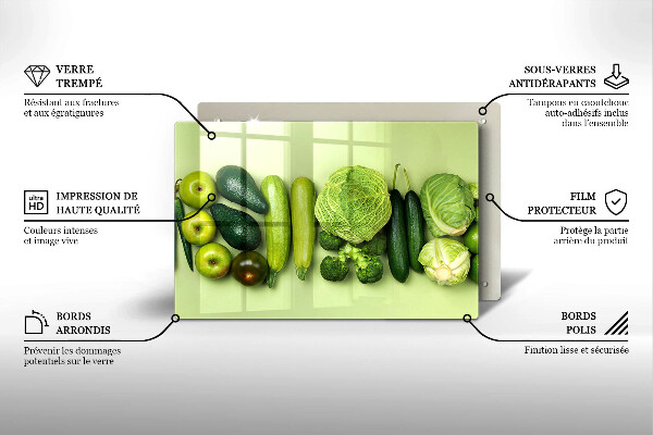 Tűzhelyvédő Zöld gyümölcsök és zöldségek