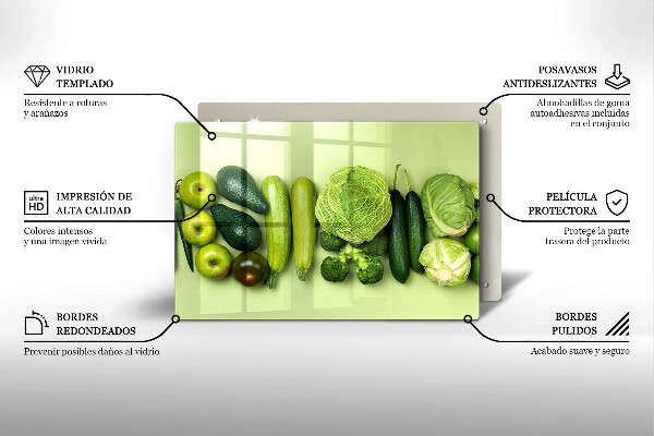 Tűzhelyvédő Zöld gyümölcsök és zöldségek