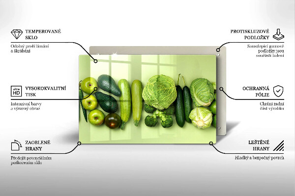 Tűzhelyvédő Zöld gyümölcsök és zöldségek