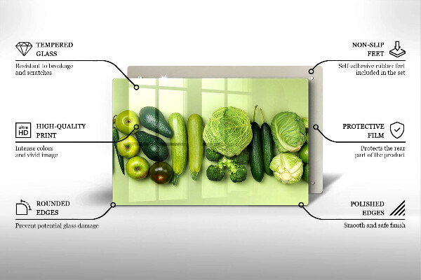 Tűzhelyvédő Zöld gyümölcsök és zöldségek