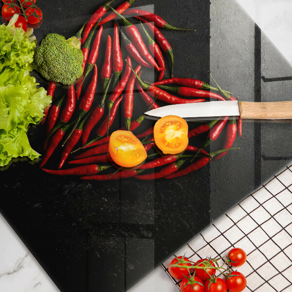 Főzőlap védő üveglap Chili paprika szív