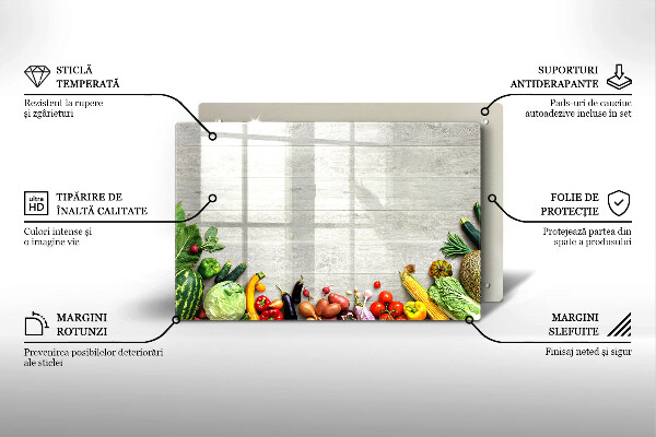 Főzőlap védő üveglap Zöldségek a borítókon