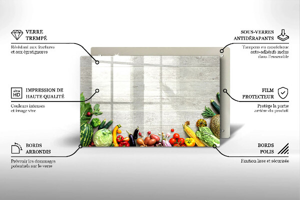 Főzőlap védő üveglap Zöldségek a borítókon