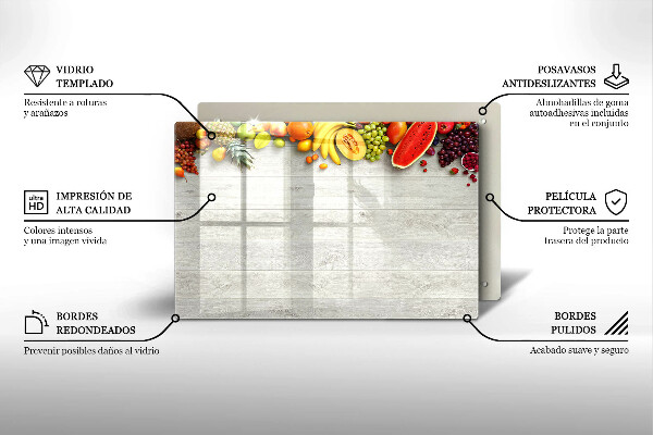 Főzőlap védő üveglap Gyümölcsök a borítókon