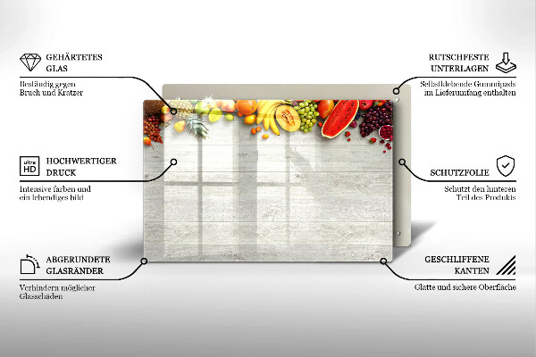 Főzőlap védő üveglap Gyümölcsök a borítókon