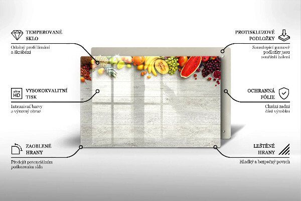 Főzőlap védő üveglap Gyümölcsök a borítókon