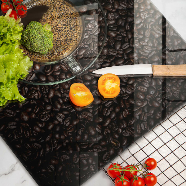 Tűzhelyvédő üveglap Kávé és bab