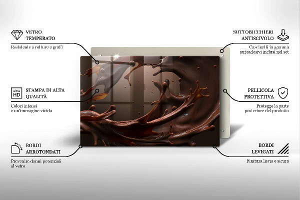 Tűzhelyvédő üveglap Folyékony csokoládé