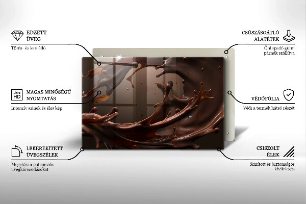 Tűzhelyvédő üveglap Folyékony csokoládé