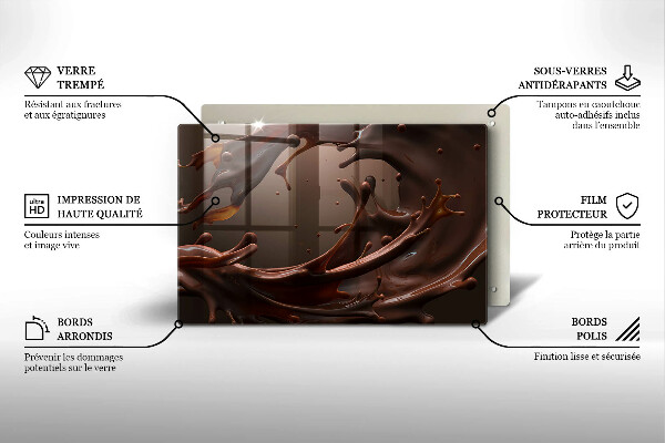 Tűzhelyvédő üveglap Folyékony csokoládé