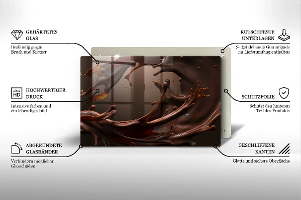 Tűzhelyvédő üveglap Folyékony csokoládé
