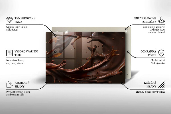 Tűzhelyvédő üveglap Folyékony csokoládé