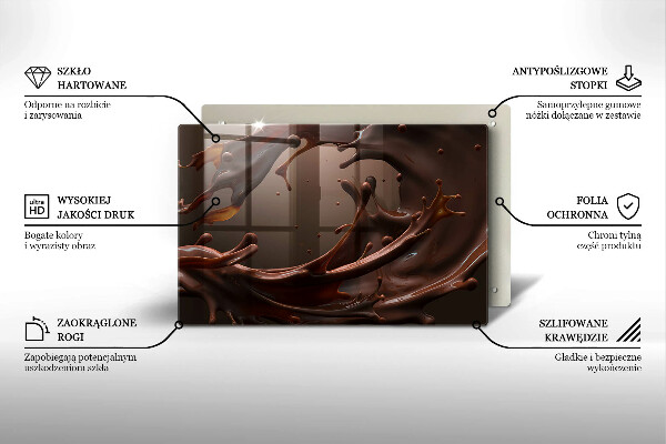 Tűzhelyvédő üveglap Folyékony csokoládé