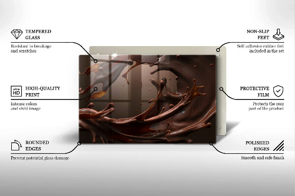 Tűzhelyvédő üveglap Folyékony csokoládé