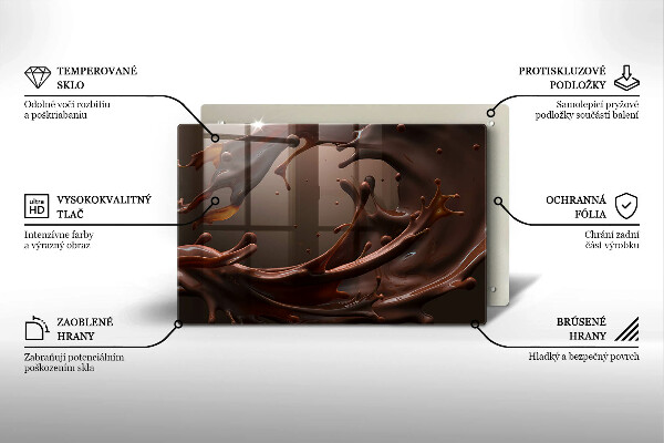 Tűzhelyvédő üveglap Folyékony csokoládé