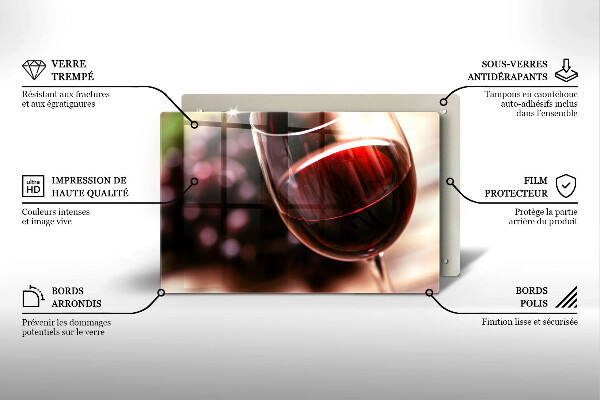 Tűzhelyvédő üveglap Egy pohár vörösbor