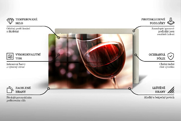 Tűzhelyvédő üveglap Egy pohár vörösbor