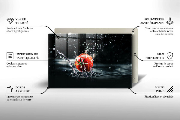 Tűzhelyvédő üveglap Paradicsom vízben