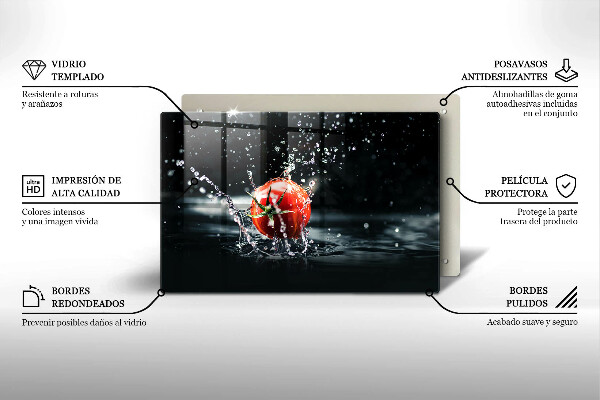 Tűzhelyvédő üveglap Paradicsom vízben