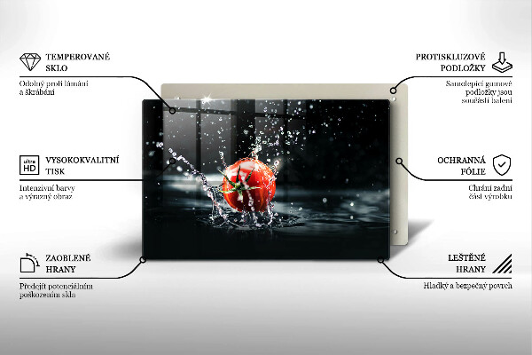 Tűzhelyvédő üveglap Paradicsom vízben