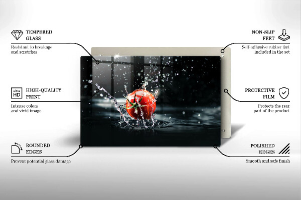 Tűzhelyvédő üveglap Paradicsom vízben