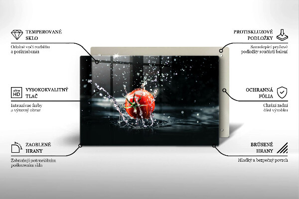 Tűzhelyvédő üveglap Paradicsom vízben