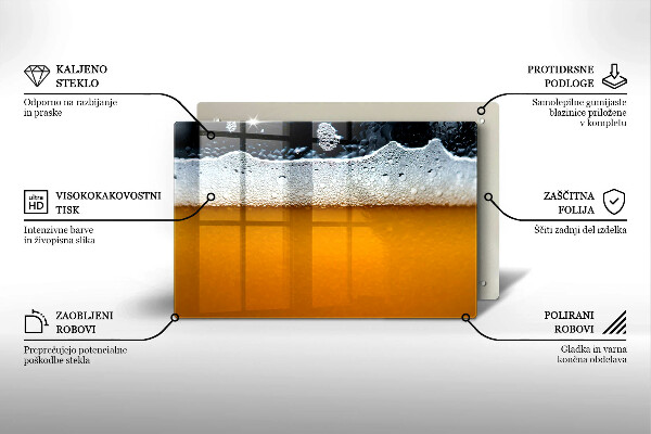 Tűzhelyvédő üveglap Igyál sörhabot